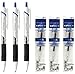 Uni-ball Jetstream Extra Fine Point Retractable Roller Ball Pens,-Rubber Grip Type -0.5mm-Blue Ink- 3 Pens & 3 Pens Refills Value Set