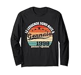 28 anni compleanno uomo donna regalo gennaio vintage 1998 maglia a manica