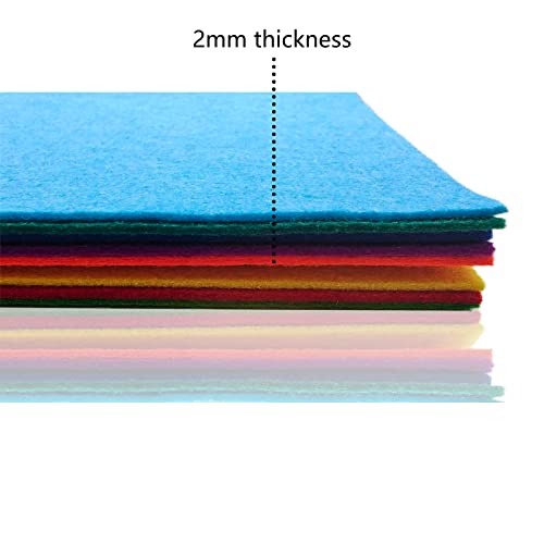 Image of Jtnohx Stiff Felt, 2mm Thick Felt Sheets for Crafts, 8 inchx12 inch Hard Felt Fabric Squares 8Pcs for DIY Projects (Rainbow Color Series)