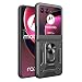 Produktbild BOKYAS Armor Hülle für Motorola Razr 40 Ultra mit Slide Kameraschutz Cover und Ring Ständer [Handyhülle Kompatibel Mit Auto Magnet] Militärischer Stoßfeste Case, Schwarz