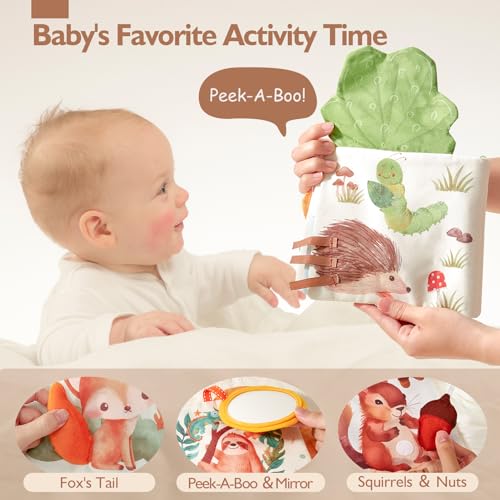 Miniatura 3 de Hahaland Libro Bebe Juguetes Bebes 0 3 6 Meses, Libro De Tela Blandos Para Bebe Recien Nacido, Animales Interactivo Libro Sensorial Para Bebes 6-12 Meses