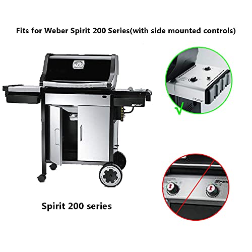Onlyfire Grill-Schutzhülle, Grillabdeckung, UV-/wasserfeste Grillabdeckung für Gasgrill Weber 7139, Spirit 300 Series und Spirit 200 Series (mit seitlichen Bedienelementen)