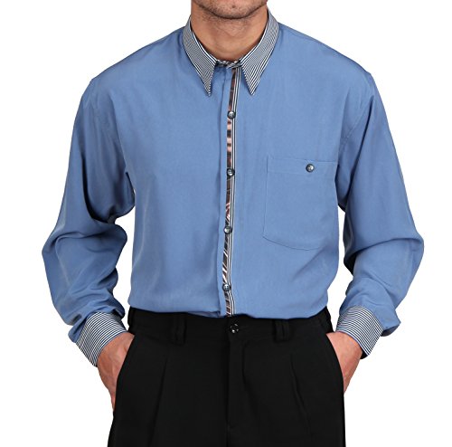 Chemise design en bleu jean HK Mandel homme manches longues qualité supérieure
