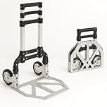 Carretilla de Mano portátil Plegable y Extensible con Ruedas | Carro de Transporte Aluminio Ligero | con Cuerdas de Gomas Incluidas | Carga Capacidad máxima 75Kg | Carrito | hogar | Playa | Garaje