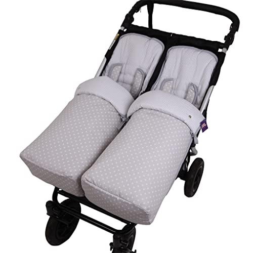 Tititnins® - Conjunto 2ud. Saco Silla Baby Monster Easy Twin 4 Estrella Blc.Mil Gris/Gris Cover