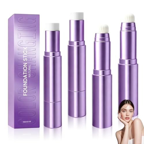 2Pcs Foundation Stick Changing Foundation Stick 2-in-1 Color-Changing Foundation Stick Hydrating Long-Lasting Lightweight Matte Concealer Foundation Stick