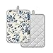 DUOBU Pot Holders Set of 2 Blue White Chinoiserie Floral Hot Pads for Kitchen Heat Resistant Potholders Sets for Kitchen and Baking 7x9.8in