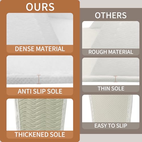 50 Pairs Hotel Slippers Bulk Disposable Heavy Duty Non Slip White Travel Slippers for Home Hospital Flights Parties Hotel Spa Guests4