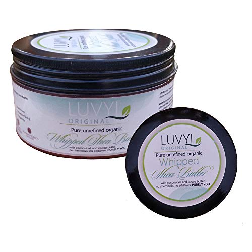 Shea Butter, Coconut Oil & Cocoa Butter - 200ml Jar - Raw Organic Unrefined and Pure - Whipped to Give a Smooth Texture - Use for Body Butter, Skin Lotion, Lip balm, Under Eye Cream, Hair Bu