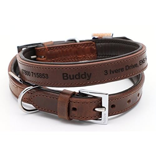 CustomDesign.Shop Ancol Vintage - Personalisiertes Premium Leder Hundehalsband Welpenhalsband