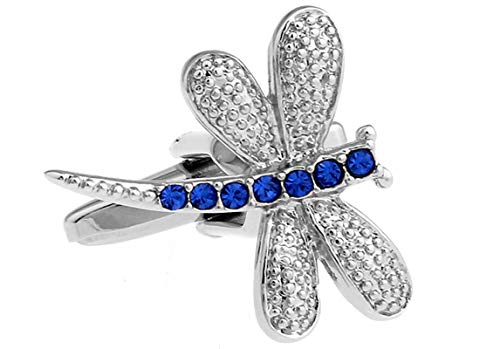 Set De Mancuernillas Daesar Para Hombre Diseño Libélula Azul miniatura 3