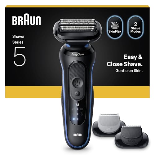 Braun Series 5 Elektrorasierer Herren, Rasierapparat mit 50 Min. Akkulaufzeit, +2 Aufsätze,...