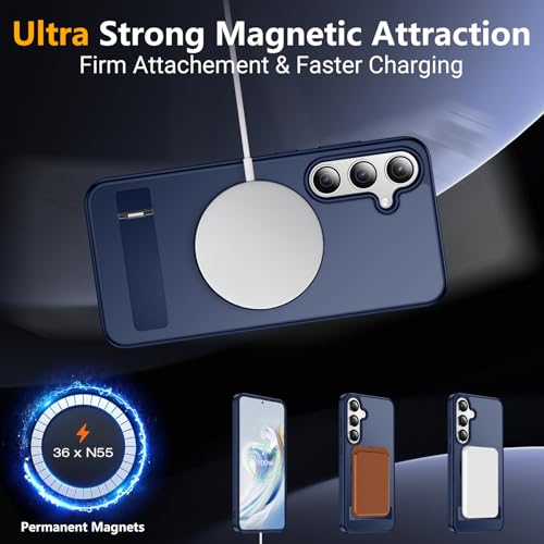 Image of SPIDERCASE Magnetic for Samsung Galaxy S25 Plus Case, [3 Stand Ways][ Military Grade Drop Protection] with Invisible Stand Shockproof Slim Case for Samsung Galaxy S25 Plus 6.7 inch, Blue