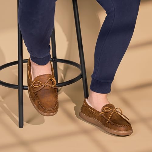 Men's Pile Lined Hardsole, Brown, Size 74