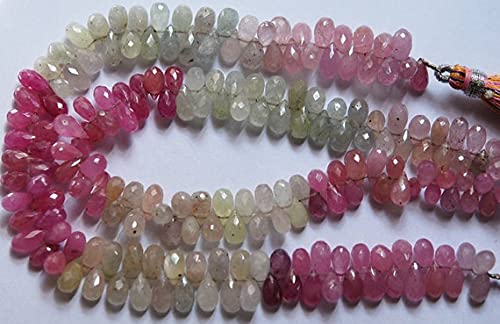Saphir multicolore haut de gamme en gouttes facettées de 7mm pour joaillerie