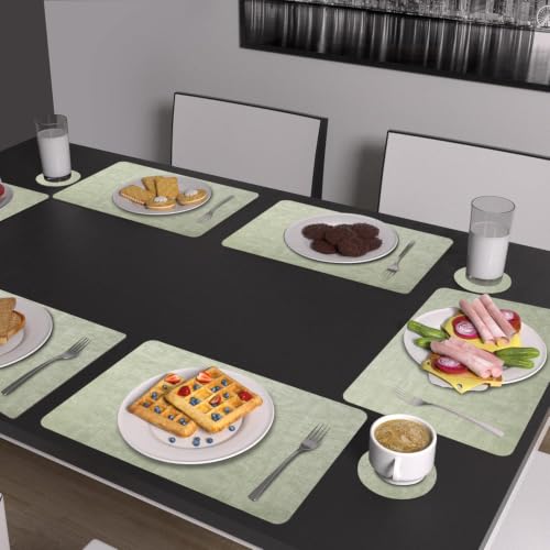 Sets de table en cuir synthétique vert clair : protégez votre table avec élégance