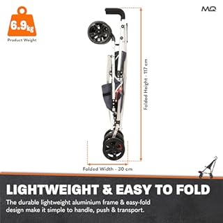 MobiQuip XL Disability Pushchair, Blue - Special Needs Stroller for Older Children up to 50kg - Lightweight Folding Aluminium Frame - Adjustable Footplate & 5-Point Harness - Smooth & Portable