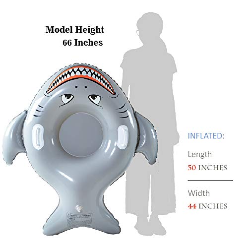 Xflated Meg Snow Tube, Inflatable Snow Tube Sled Heavy Duty, Shark Snow Sled For Kids, Inflatable Shark With Handler, 50 Inches #TOP7
