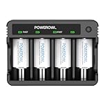 POWEROWL Rechargeable C Batteries with Charger, USB Quick Charging, Universal Battery Charger (ZN452E)