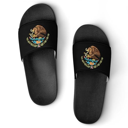 Mexico Coat of Arms Ea-gles Non Slip Slides Sandals for Women Men Quick Drying Shower Shoes for Bathroom Pool Beach