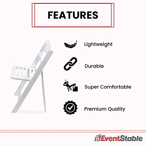 Eventstable Titan Pro Resin Folding Chair - Indoor/Outdoor Lightweight Folding Chair - Slatted Seat Folding Chair For Weddings Parties Events - 100 Pack #TOP2