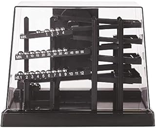 EUROtops Kugeluhr – Funkuhr „Clock’n’Roll“, Murmeluhr Time Machine, mechanische Standuhr, 80ger Jahre Stil, Metallkugeln, Batterie/Netzteil, Farbe: Schwarz, Größe: 26x20x16 cm