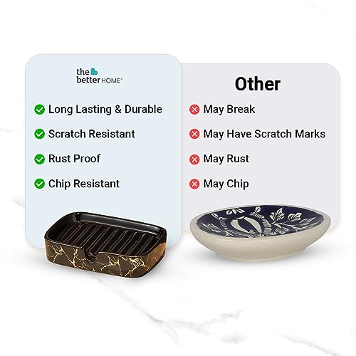 Image of The Better Home Ceramic Soap Case,Soap Dish Tray | Bath Accessories for Bath, Tub or Wash Basin |Black