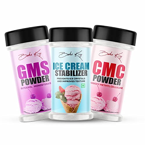 BAKE KING Combo Ice Cream Stabilizer, GMS Powder 50gm and CMC Powder 50gm Each