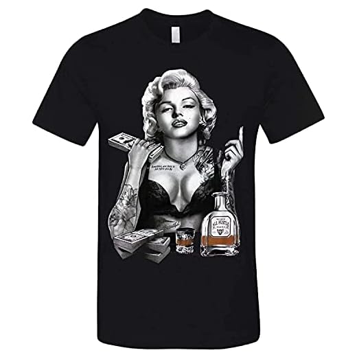 NICHIYOBI Camiseta unisex de Marilyn Monroe con impresión 3D, cuello redondo, para hombre, deporte, ocio, manga corta, fitness, exterior, camiseta infantil (1,XXXL)