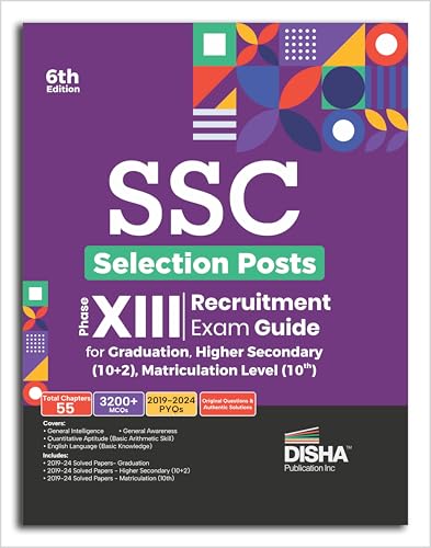 Image of Disha SSC Selection Posts Phase XII Recruitment Exam Guide for Graduation, Higher Secondary (10+2) and Matriculation level (10th) 6th Edition | Previous Year Questions PYQs | [Paperback] Disha Experts