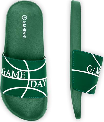 Image of INMINPIN Kids Boys Girls Ball Sprots Slides Sandals Ultra Comfortable Beach Pool Shower Shoes House Slide Indoor Outdoor for Sports Fan
