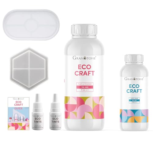 Image of Granotone ECO Craft - Eco-Friendly Casting Material for DIY Terrazzo, Home Decor & Art Projects | Quick-Drying (30 Min), Non-Toxic, Sustainable, Zero Fumes | Powder-to-Liquid Ratio 3.5:1 (ECO900KIT)