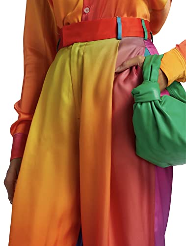 BruceGlen Women's Printed High Waist Wide Leg Pant4