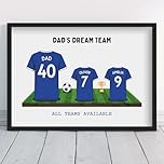 Personalised Toffees Dream Team Shirt Art | All Teams Available | Framed or Prints | Everton Gift for Dad, Grandad, Uncle, Family | Unique Football Footy Fan Wall Keepsake Sports