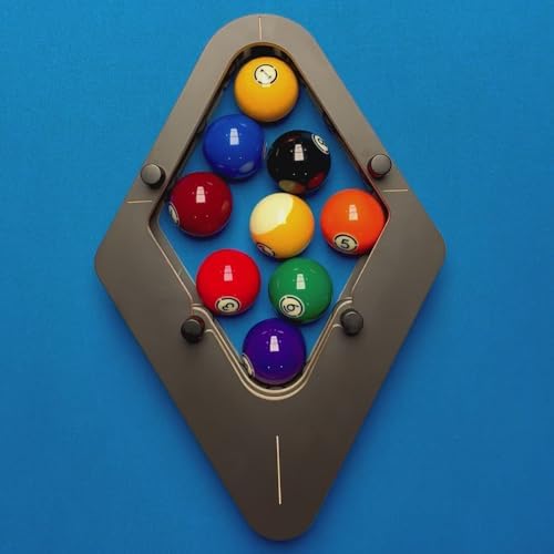 Professional Solid Wood Billiard Rack - Heavy Duty Triangle/Diamond Pool Ball Rack for 8-Ball & 9-Ball, Essential Billiards Accessories for Game Room & Pool Tables