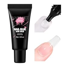 30ML Strong Nail Glue for Press On Nail Tips, Glue Gel for False Nails Fake Acrylic Nail, Upgraded Quick Drying, No Lamp Needed, Long Lasting