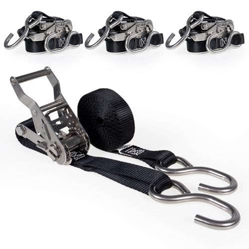 US Cargo Control Stainless Steel Ratchet Straps with S-Hooks 1