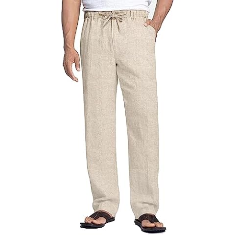 COOFANDY Men's Casual Summer Linen Trousers Cover