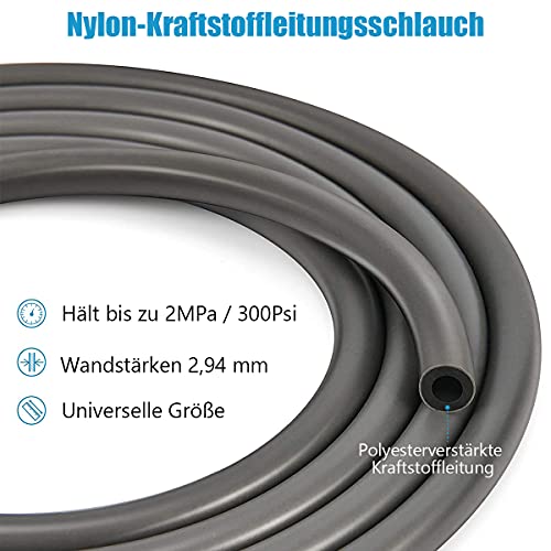 Filtre Essence Moto - Universel Filtre Essence Tondeuse 4 Pièces Filtre Carburant 5mm + 3 M Conduite de Carburant + 10 Pièces Collier de Serrage pour Voiture, Moto, Tondeuses à Gazon - Image 4