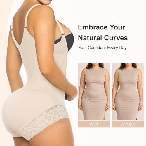 Image of SHAPERX Women's Fajas Colombianas Tummy Control Shapewear Body Shaper with Steel Boned Support