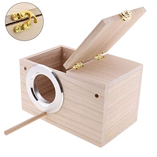 PIVBY Parakeet Nest Box Bird House Budgie Wood Breeding Box for Lovebirds, Parrotlets