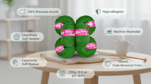 Image of M.G Enterprise 100% Acrylic Wool Parrot (6 pc) Smart Baby 4 ply Wool Ball Hand Knitting Wool /Art Craft Soft Fingering Crochet Hook Yarn, Needle Knitting Yarn Thread Dyed