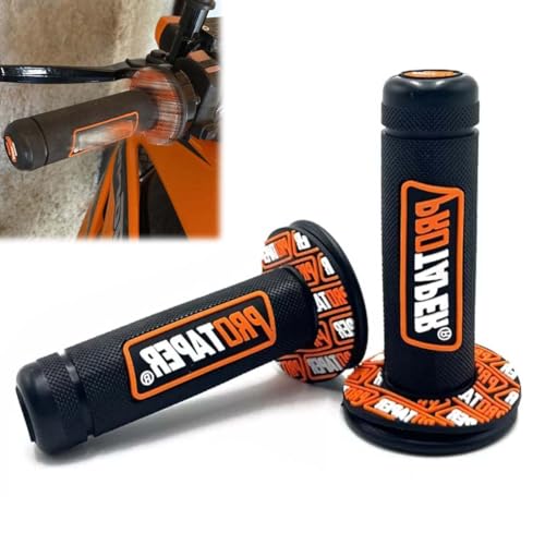 GNALIA Moto Cross 125Cc 1 Paire 22/24Mm Poignées Caoutchouc Noir Orange Guidon 7/8Inch Pour Frein...