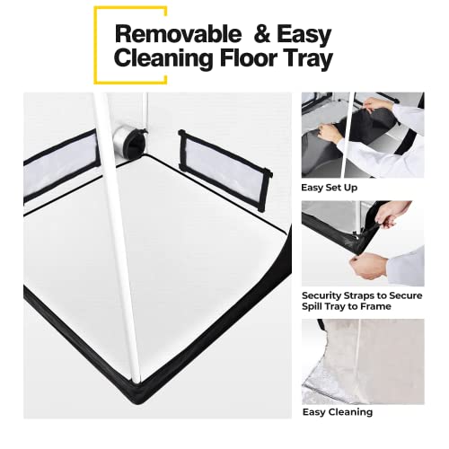 Ipower 78"X120"X120" Grow Tent, 10X10 Ft 600D Mylar Hydroponic Water-Resistant Tent With Observation Window And Removable Floor Tray, Tool Bag For Indoor Plant Seedling, Propagation, Blossom #TOP2