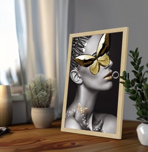 Image of ArtX Paper Women Aesthetic Wall Decor Paintings with Frame for Home Decoration, Painting for Living Room Bedroom Office, Wall Decor For Living Room, Set Of 2