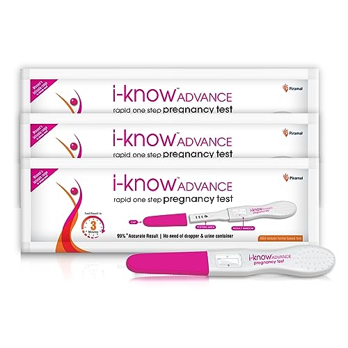 Image of i-Know Advance Mid Stream Pregnancy Test Kit | Rapid One Step Home based Midstream Urine Pregnancy Test | Accurate Result in 3 mins | HcG Test Kit | Pack of 3