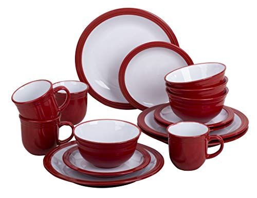Kombiservice Tafelgeschirr CAMDEN ROT - Red/Set 16teilig für 4...