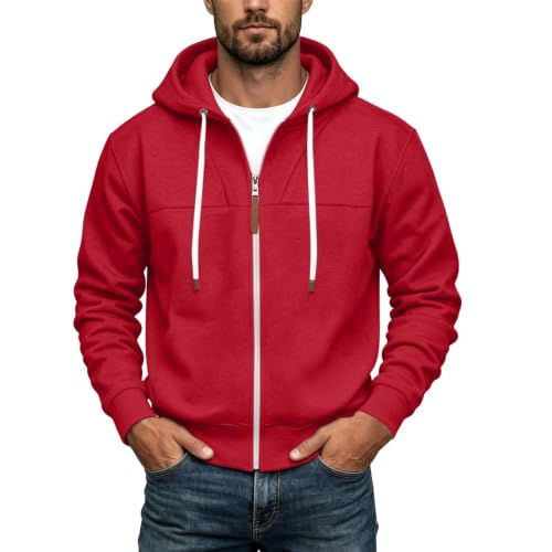 Mens Full Zip Hoodies Fashion Fleece Drawstring Hooded Sweatshirts Jackets - image 6