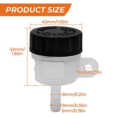 Image of Transparent Motorcycle Rear Brake Master Cylinder Tank Oil Cup Fluid Bottle Reservoir For Polaris Sportsman Scrambler Outlaw Replace 1930854 (Pack of 2)