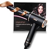 LESCOLTON Ceramic Curling Iron with Cooling Air Long Last 1" Barrel Hair Curler Volcanic Lava Minera
